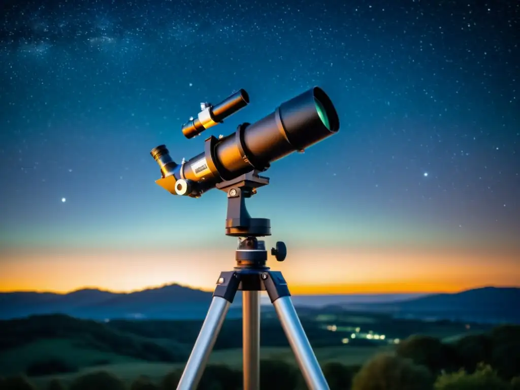 Adaptadores TRing para Astrofotografía: Una cámara conectada a un telescopio captura la magia del cosmos en una noche estrellada