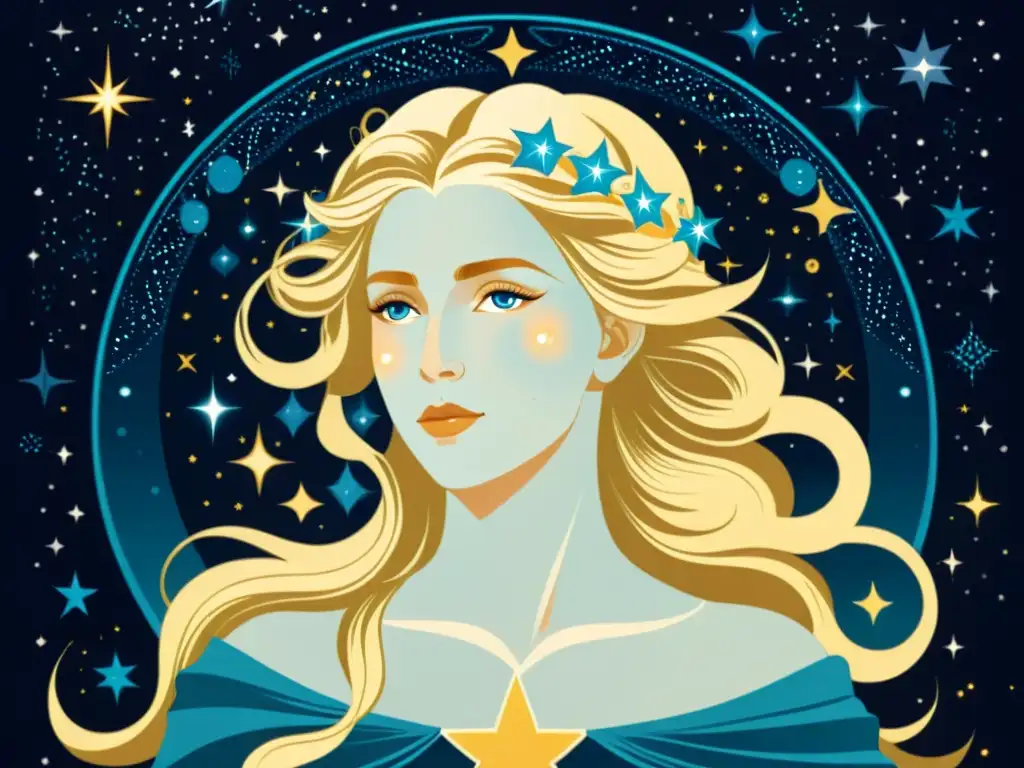 Andrómeda y Freyja, mitología entrelazada en estrellas y elegancia celestial