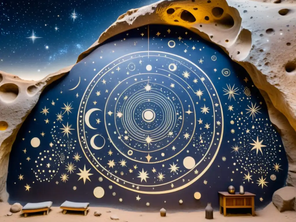 Arte astronómico a través siglos: antiguo mural representa la majestuosidad del cosmos con estrellas y constelaciones
