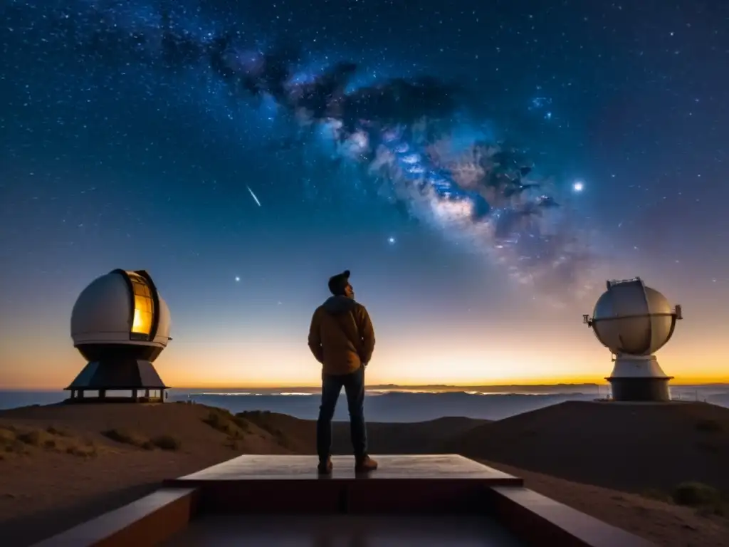 Sergio Arriaga, cazador de planetas, maravillado por la noche estrellada en un observatorio vintage