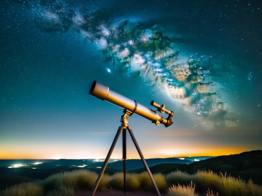 Una fotografía vintage de un cielo estrellado con la técnica de seguimiento para astros en movimiento