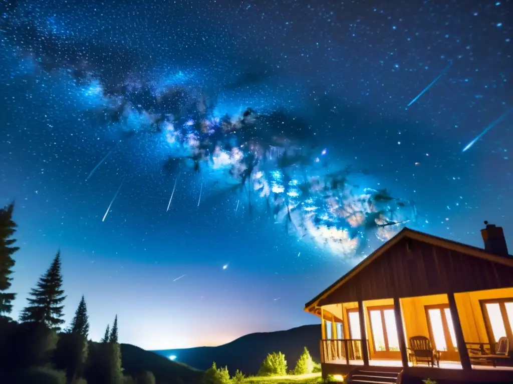 Un cielo estrellado vintage con lluvias de estrellas y la mitología cultural evocando maravilla y misterio