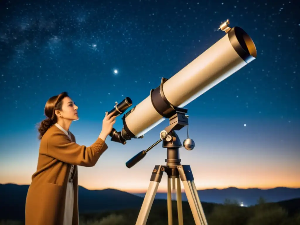 Explorando el cielo nocturno con un telescopio GoTo vintage, conectando con la magia de la observación estelar