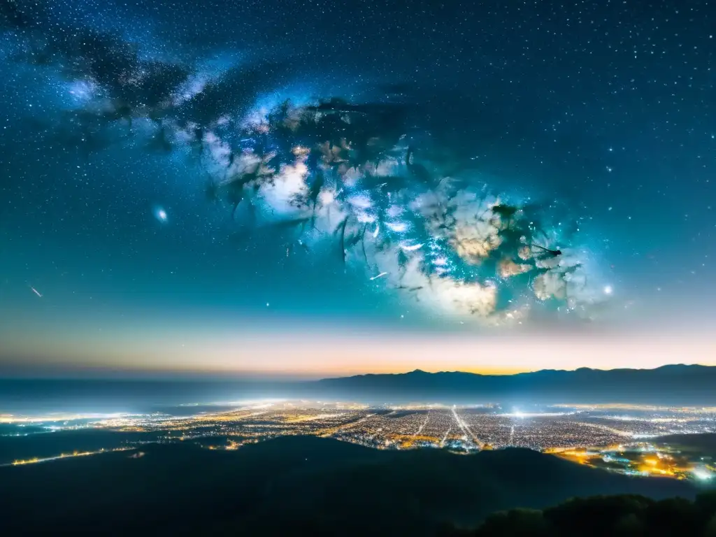 Fotografía de Cielo Profundo Secretos: Noche estrellada con la Vía Láctea brillando en el firmamento, su belleza cósmica invita a la inmersión mística