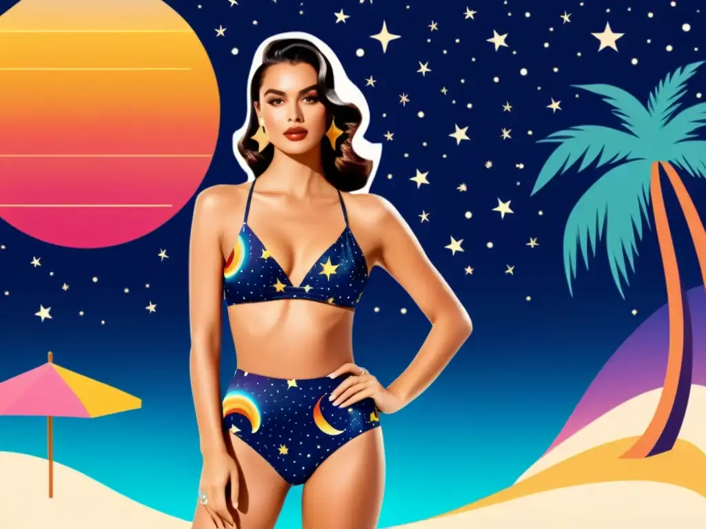 Descubre la colección de bañadores cósmicos con estampados de estrellas y galaxias para un verano etéreo y chic