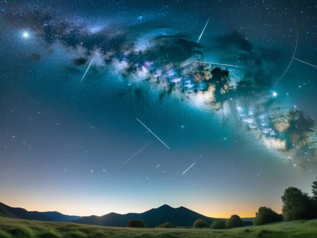 Una fotografía de constelaciones con realidad aumentada, mostrando la belleza de la noche estrellada con la Vía Láctea y las constelaciones prominentes