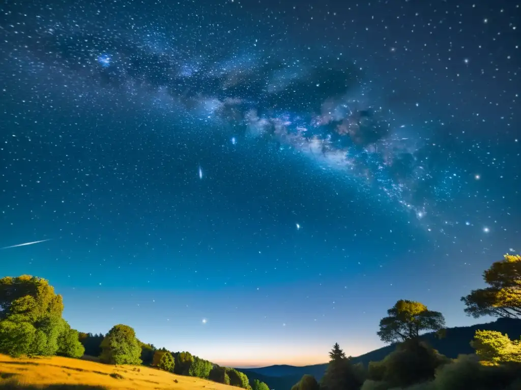 Esplendor zodiacal: Ilustración vintage del cielo nocturno Una ilustración vintage detallada del cielo nocturno con las constelaciones del zodíaco claramente visibles entre un fondo de estrellas brillantes