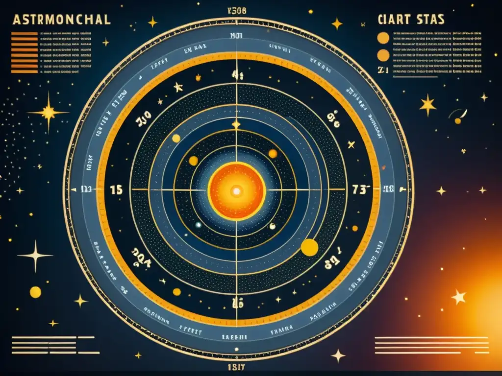 Detalle de un antiguo mapa astronómico con estrellas variables en la mitología, evocando historia y exploración científica