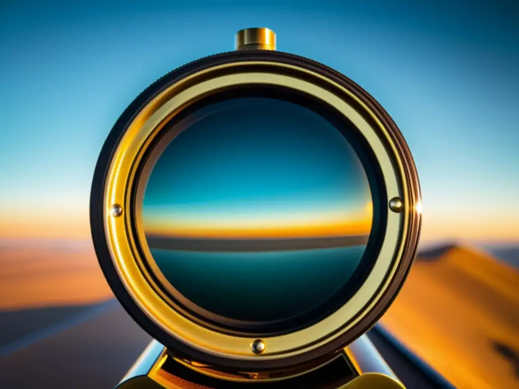 Detalle nostálgico de un telescopio apocromático vintage bañado en cálida luz natural