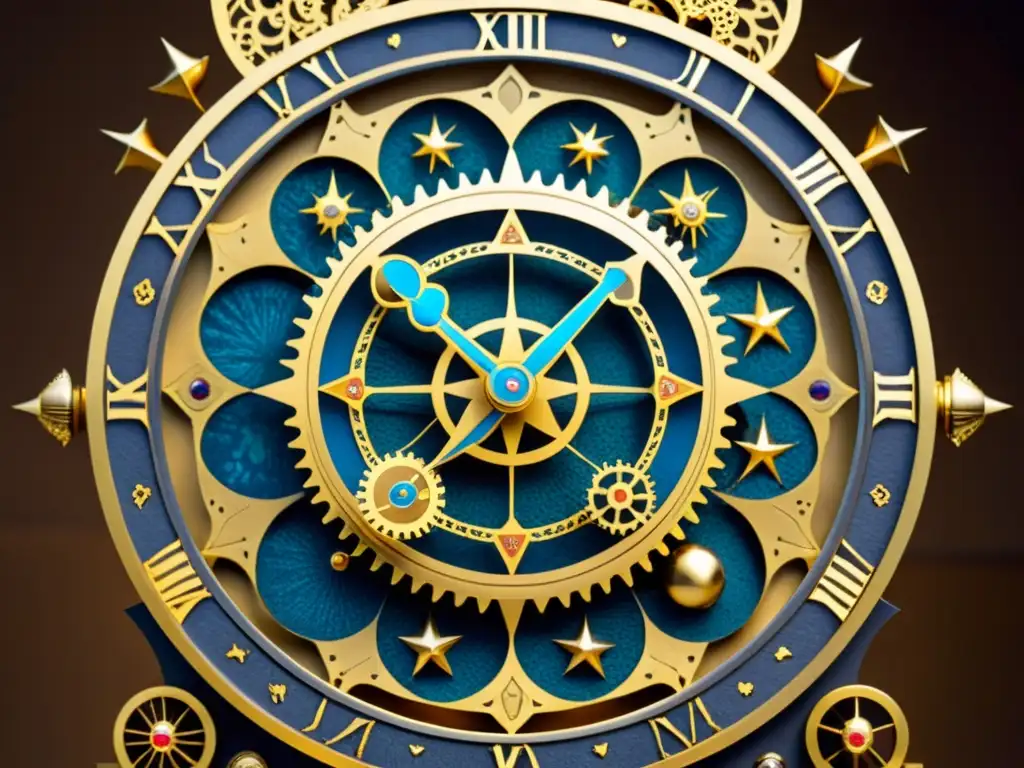 Detalle de reloj celestial con precisión milenaria y elegancia atemporal