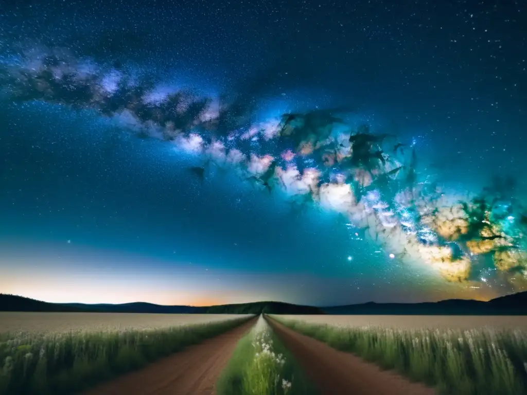 Un espectacular cielo estrellado con la Vía Láctea en una noche serena