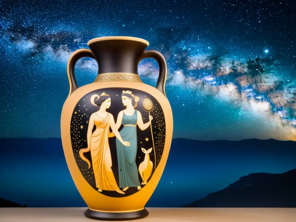 Vía Láctea en mitología griega: Hera y Hebe bajo las estrellas