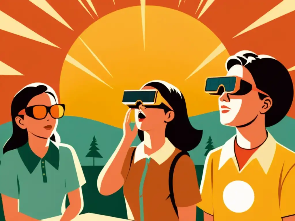 Grupo de estudiantes usa gafas solares en programa educativo observación solar segura