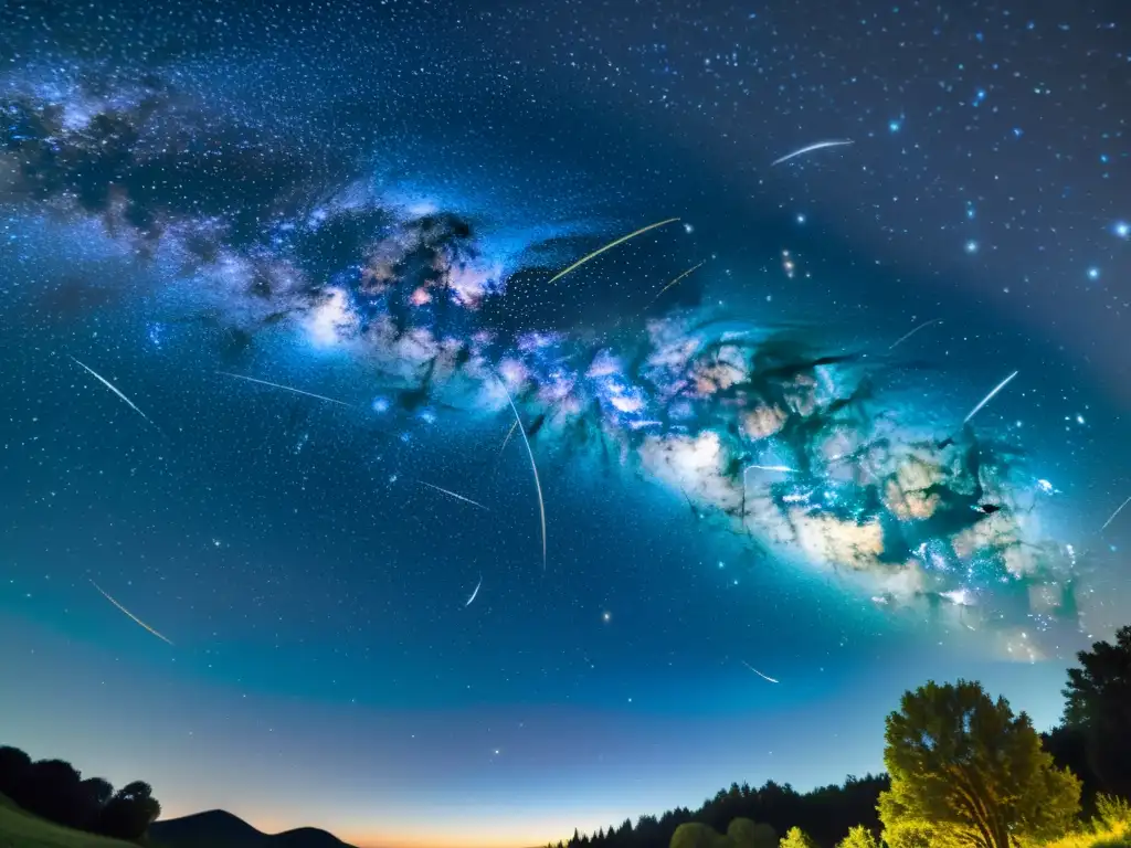Constelaciones del zodiaco en la noche estrellada Una ilustración vintage de un cielo estrellado con las constelaciones del zodíaco