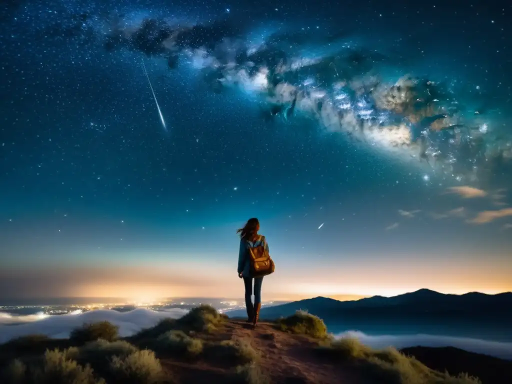 Noche estrellada entre nubes: misterio y maravilla Imagen vintage de una noche estrellada, con nubes que ocultan las constelaciones