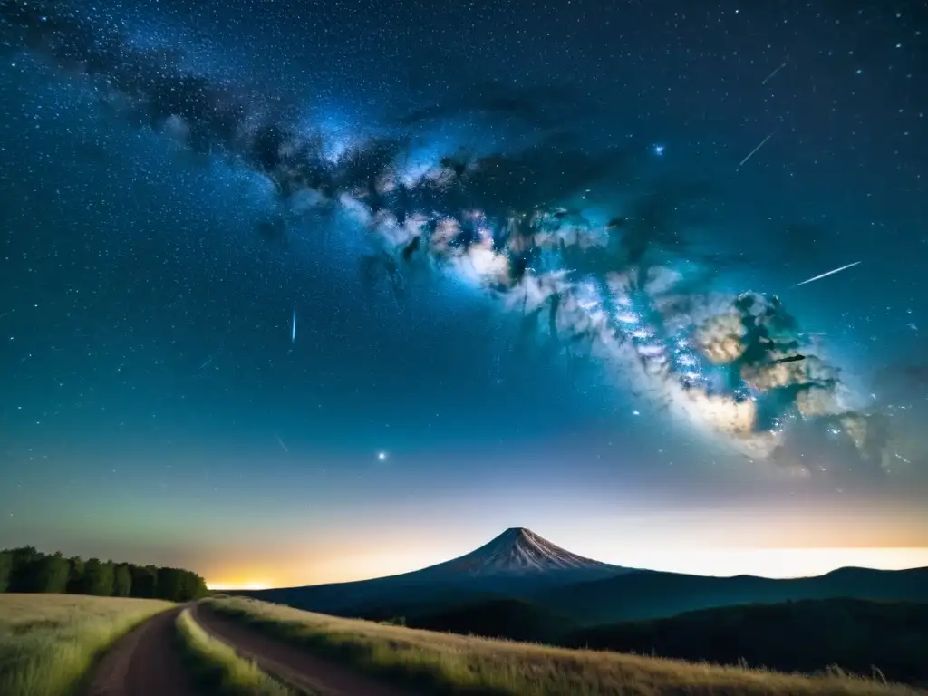 Una impresionante fotografía de lluvias de meteoros bajo un cielo estrellado y la Vía Láctea