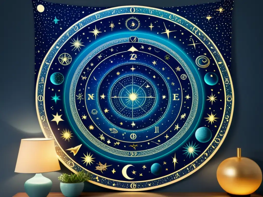Ilustración vintage del firmamento estrellado con signos del zodíaco Una impresionante ilustración vintage del cielo nocturno lleno de signos del zodíaco y constelaciones