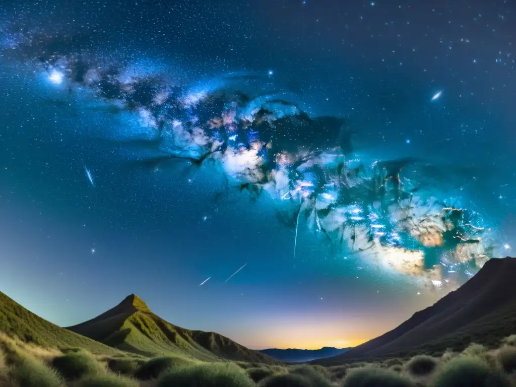 Majestuoso cielo nocturno del Hemisferio Sur con constelaciones y la Vía Láctea, en un estilo vintage