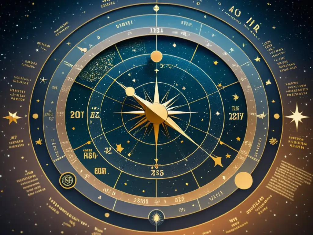 Un mapa estelar vintage detallado con realidad aumentada para mapear estrellas, fusionando lo clásico con lo moderno en una imagen evocadora