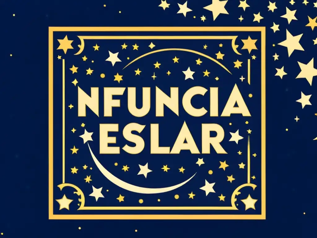 Portada de revista digital vintage con diseño celestial de noche estrellada y el título 'Influencia Estelar