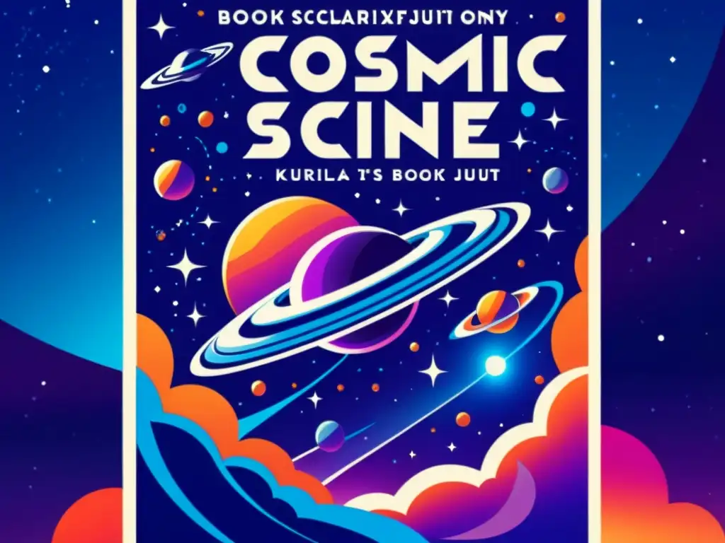 Portada vintage de libro de ciencia ficción con nave espacial en mitología estelar, evocando aventura cósmica