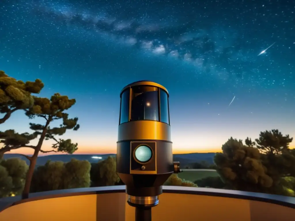 Simulador de astrofotografía digital con encanto vintage en observatorio histórico