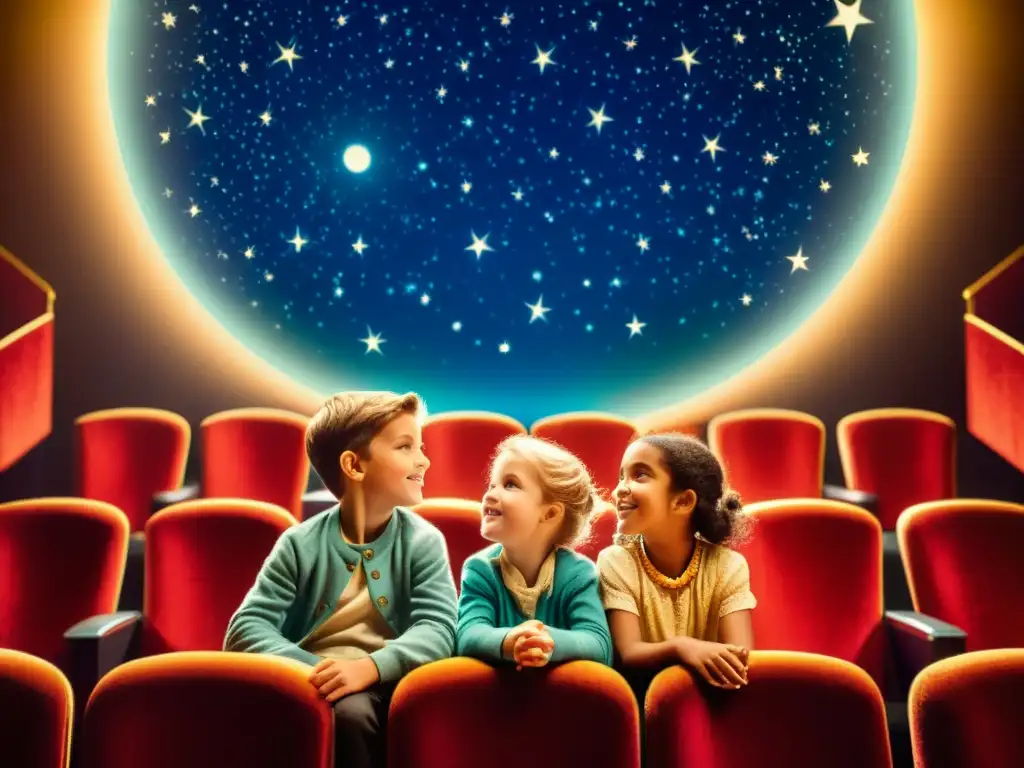 Un teatro mágico donde niños descubren el universo a través de proyecciones celestiales