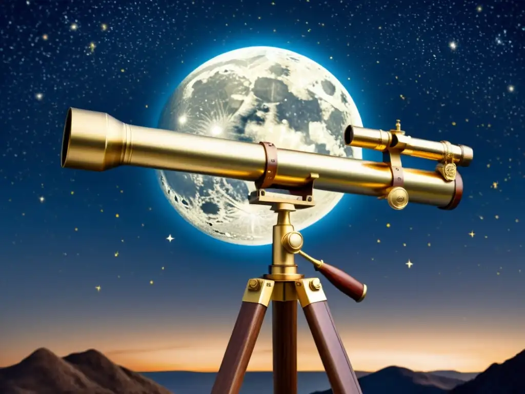 Un telescopio casero de aspecto vintage frente a un cielo estrellado, ideal para proyectos de ciencias telescopio aficionados