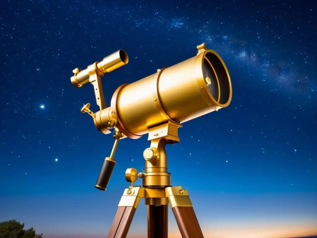 Telescopio catadióptrico para explorar constelaciones en una noche estrellada de belleza atemporal