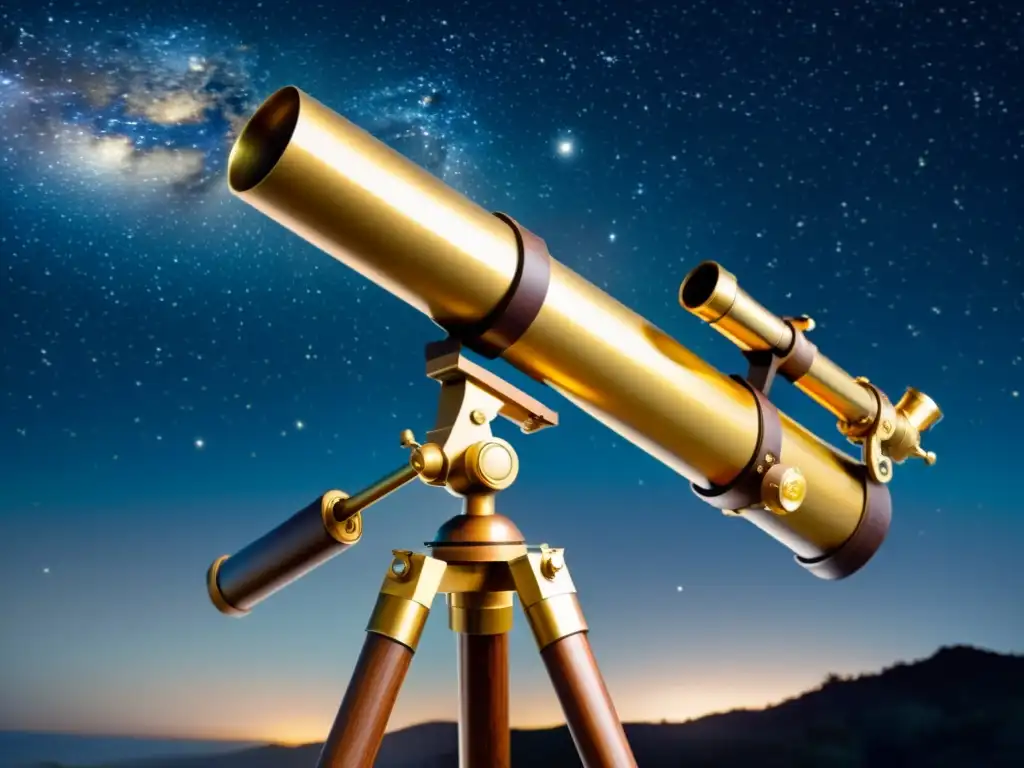 Telescopio vintage apuntando al cielo estrellado, reflejando la tendencia de observación astronómica doméstica