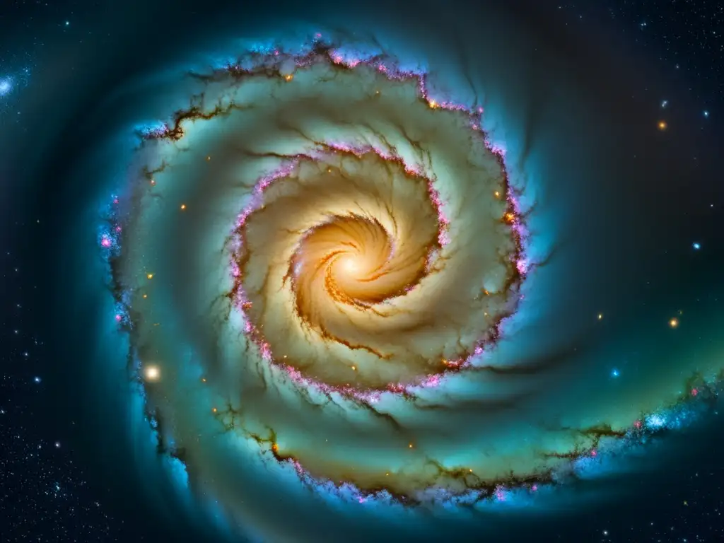 Vibrante galaxia espiral con detalles y colores, evocando la exploración desde casa